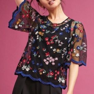 Anthropologie Maeve | Meadows Embroidered Top L
